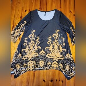 White Mark Women's Top - Black and Gold